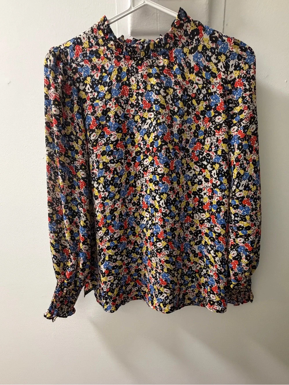 Carolina Belle Montreal Floral Mock Neck Blouse Size Small